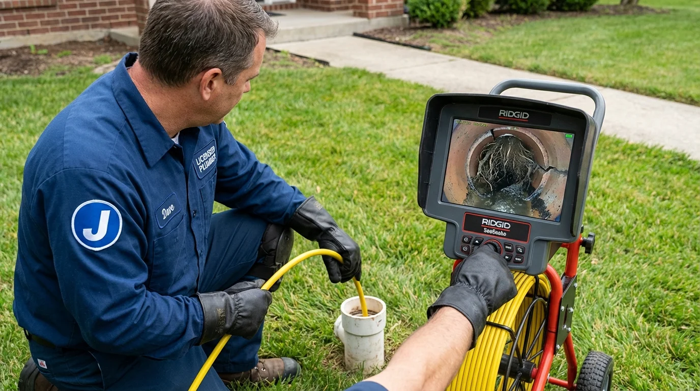 Sewer camera inspection being performed by Johns Plumbing LLC in Hickory